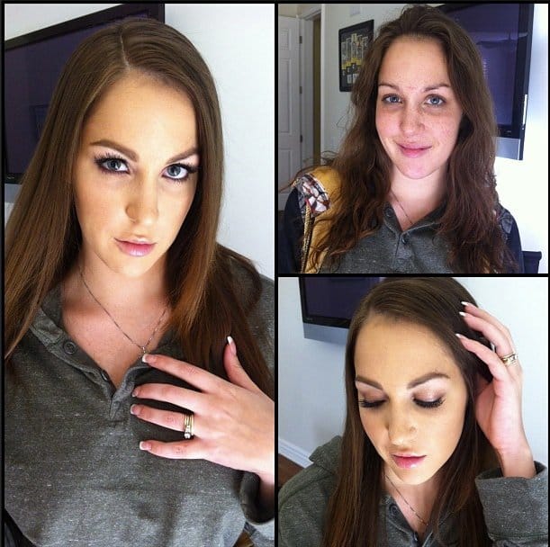 Pornostar Keira King ungeschminkt und geschminkt