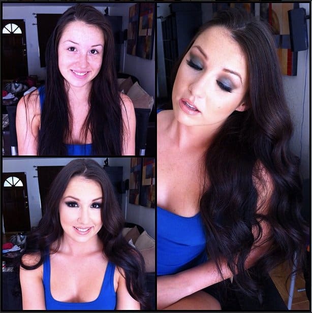 Pornostar Lola Foxx ungeschminkt und geschminkt